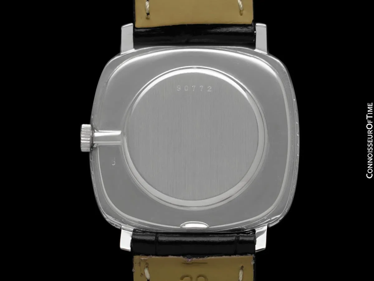 1974 Audemars Piguet Vintage Mens Full Size TV Shaped Dress Watch - 18K White Gold & Diamonds