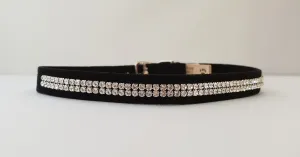 2 Row Crystal Microsuede 1/2" Collar