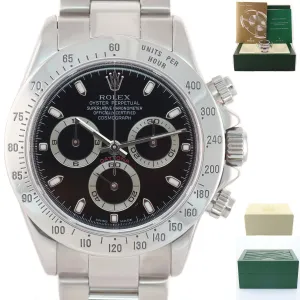 2005 MINT Rolex Daytona 116520 Black Dial Steel Chronograph 40mm Watch Box