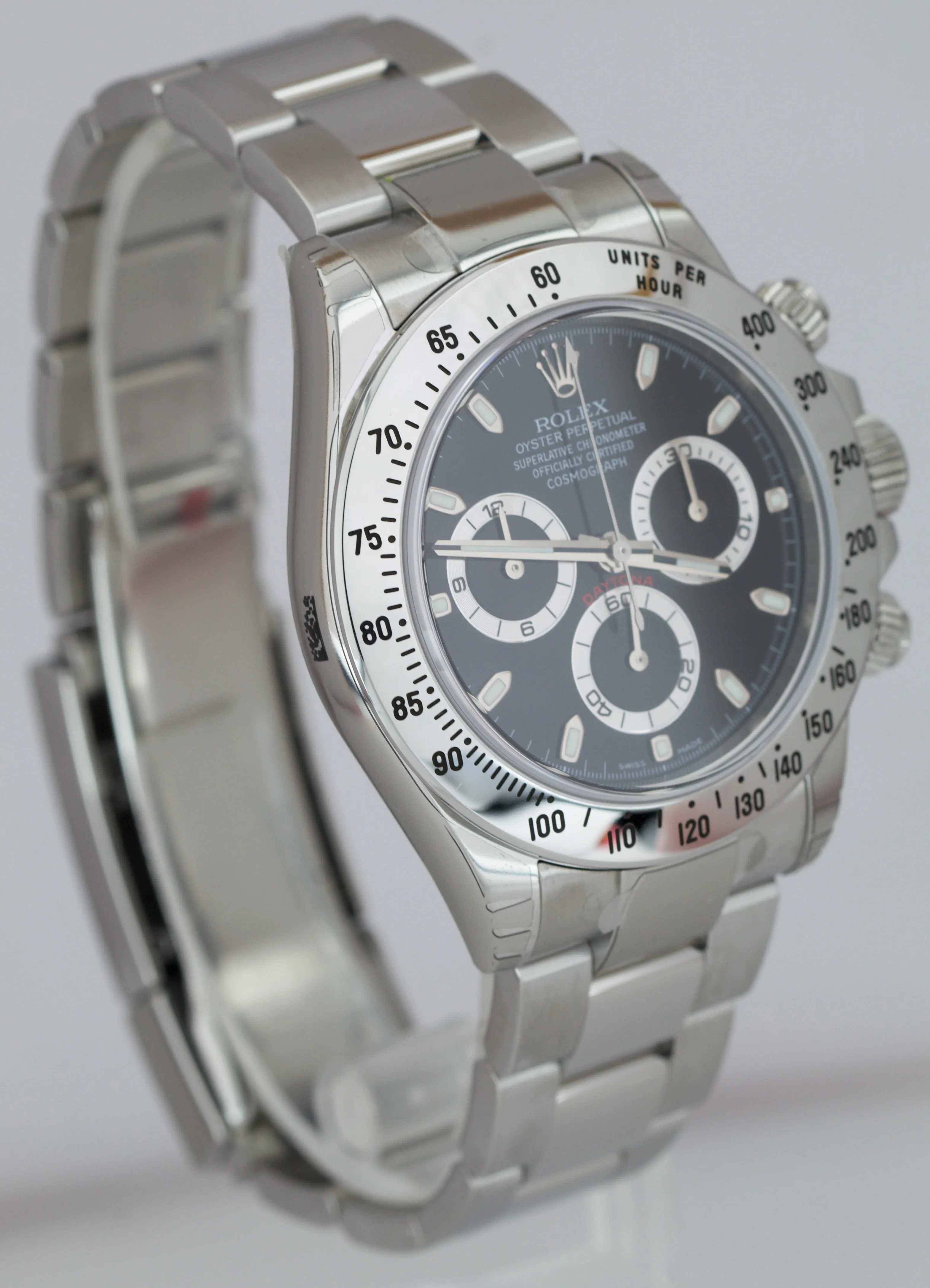 2012 NOS BRAND NEW STICKERS Rolex Daytona Black 116520 REHAUT FAT BUCKLE Watch
