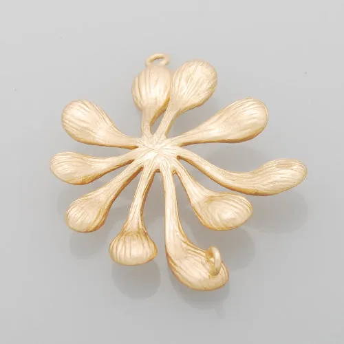 2013-2014 Fashion 34*23MM lovely modern charms,Peacock Flower,Matte Gold,suit for necklace/bracelet/earring ect,sold 10pcs per pkg