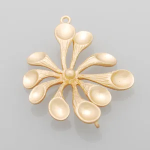 2013-2014 Fashion 34*23MM lovely modern charms,Peacock Flower,Matte Gold,suit for necklace/bracelet/earring ect,sold 10pcs per pkg