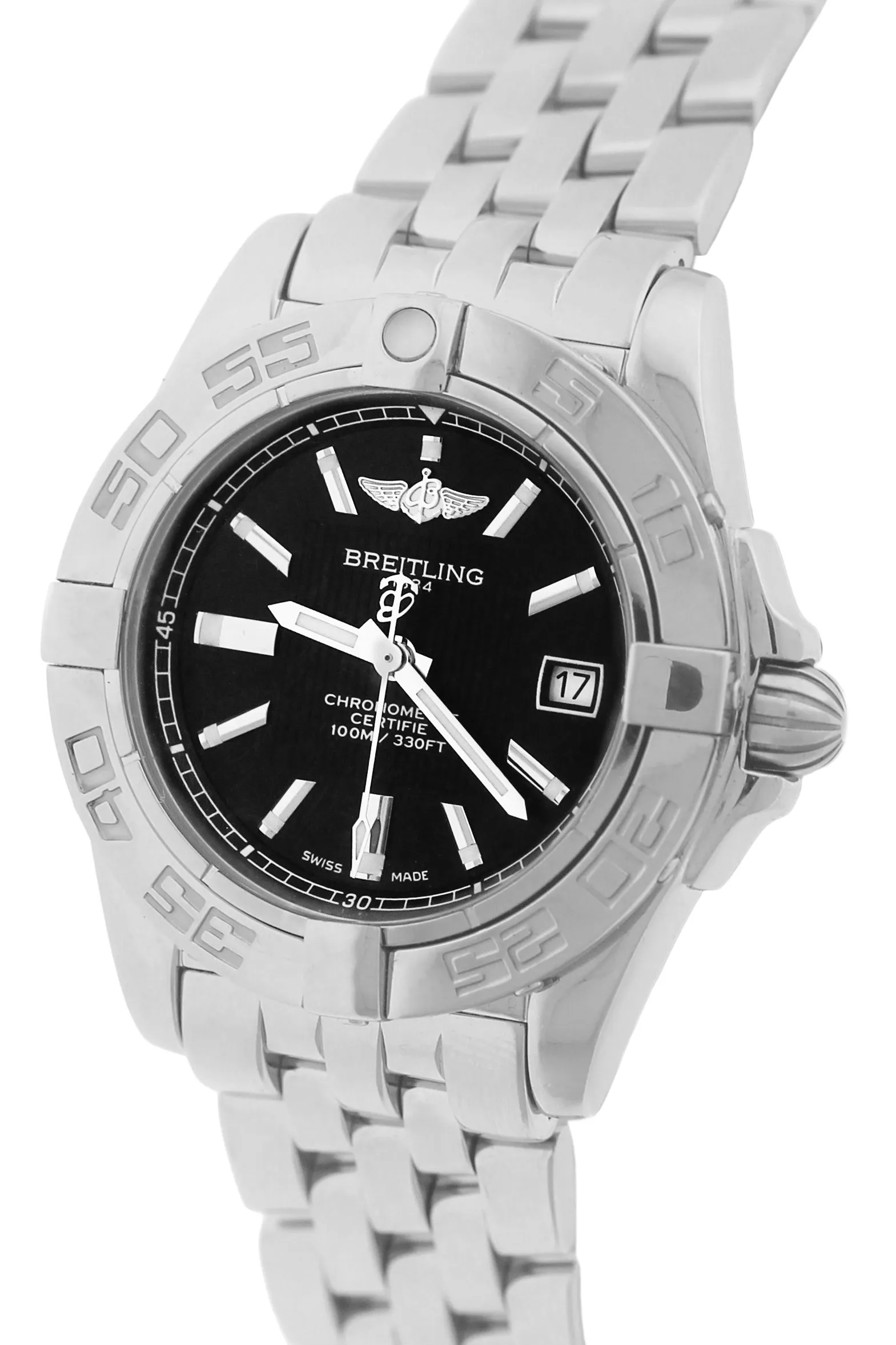 2013 Ladies Breitling Windrider Cockpit A71356 Black 32mm Stainless Quartz Watch