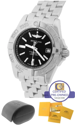 2013 Ladies Breitling Windrider Cockpit A71356 Black 32mm Stainless Quartz Watch