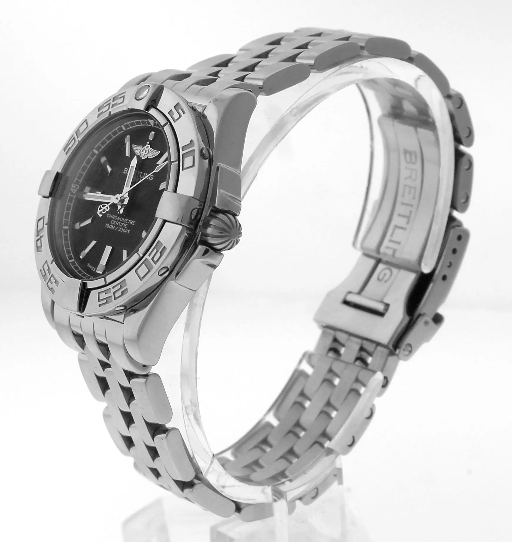 2013 Ladies Breitling Windrider Cockpit A71356 Black 32mm Stainless Quartz Watch