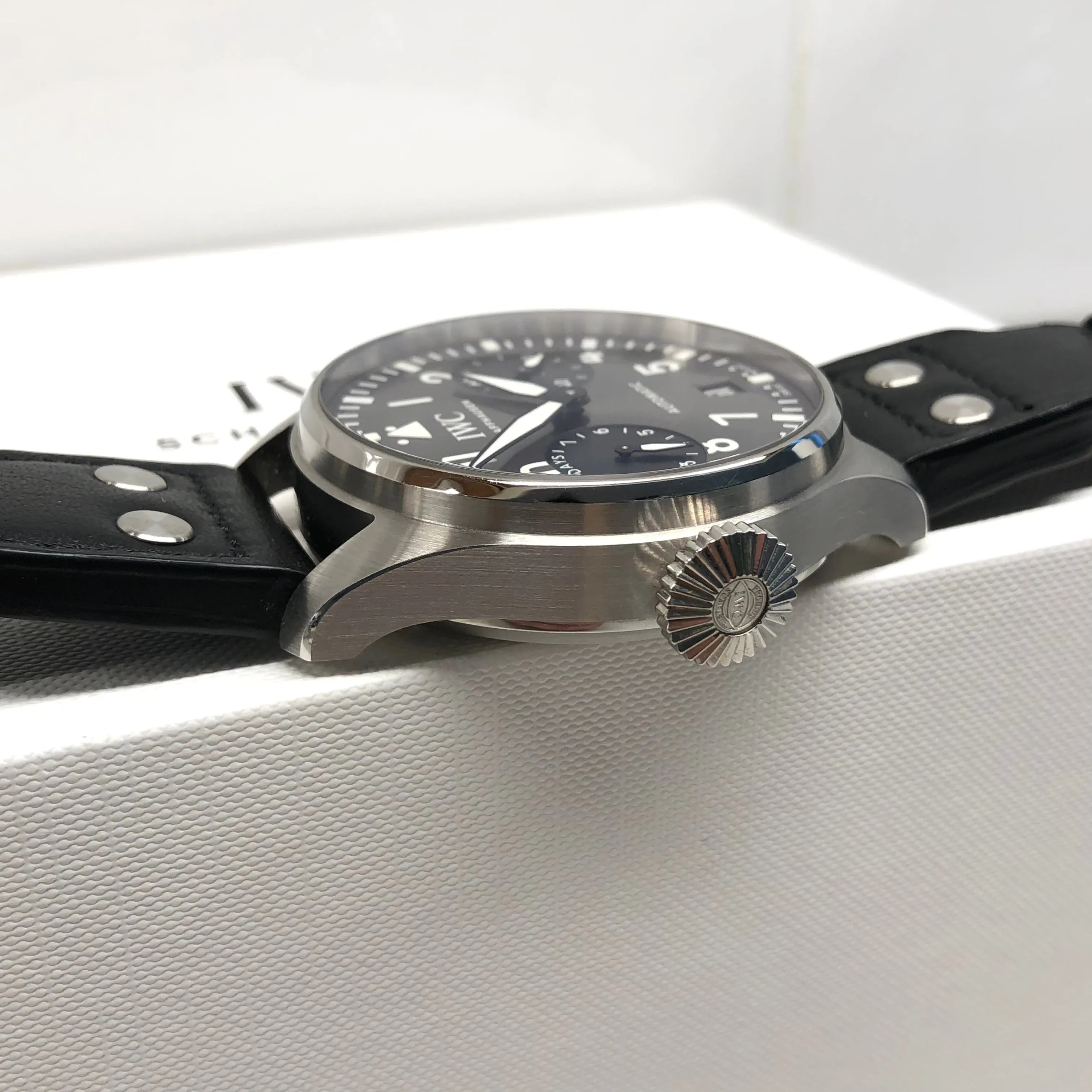 2019 IWC Big Pilot IW501012 “Right-Hander” Limited Edition Steel Chronograph Wristwatch with Box and Papers