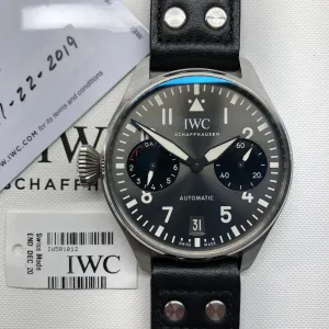 2019 IWC Big Pilot IW501012 “Right-Hander” Limited Edition Steel Chronograph Wristwatch with Box and Papers
