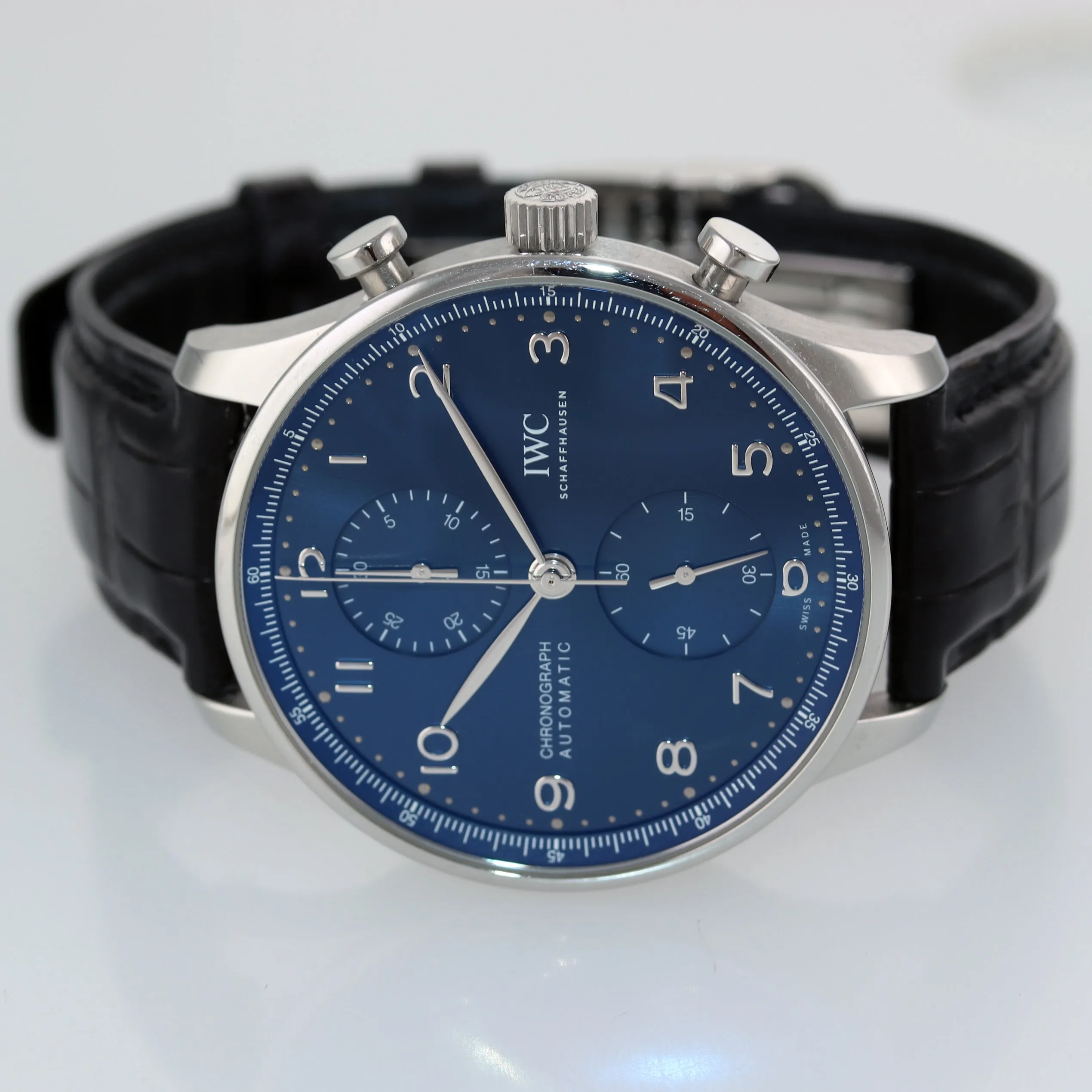 2020 PAPERS IWC Portuguese Chronograph 41mm Steel Chronograph Watch IW371606