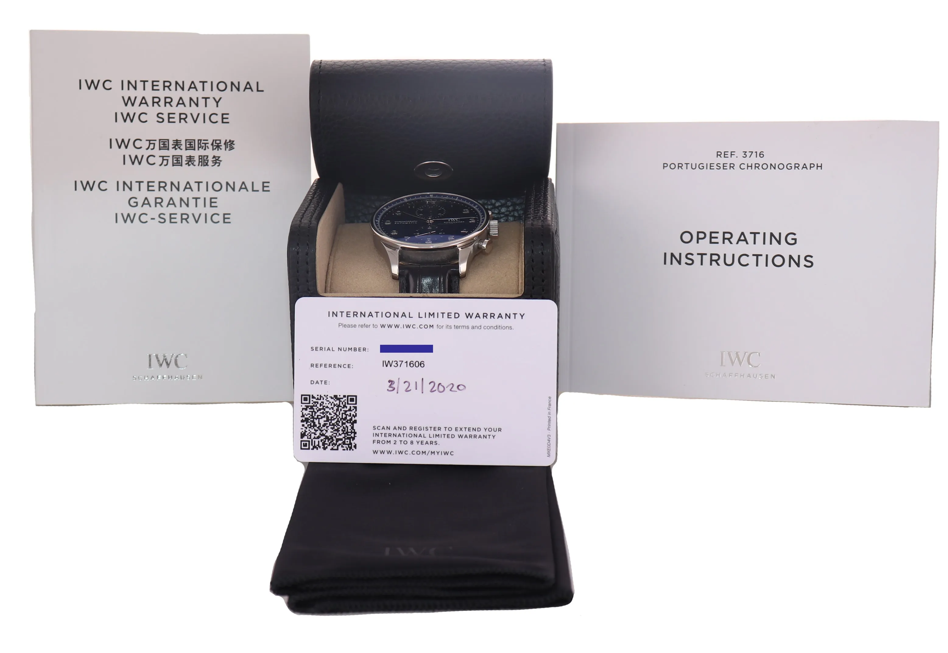 2020 PAPERS IWC Portuguese Chronograph 41mm Steel Chronograph Watch IW371606