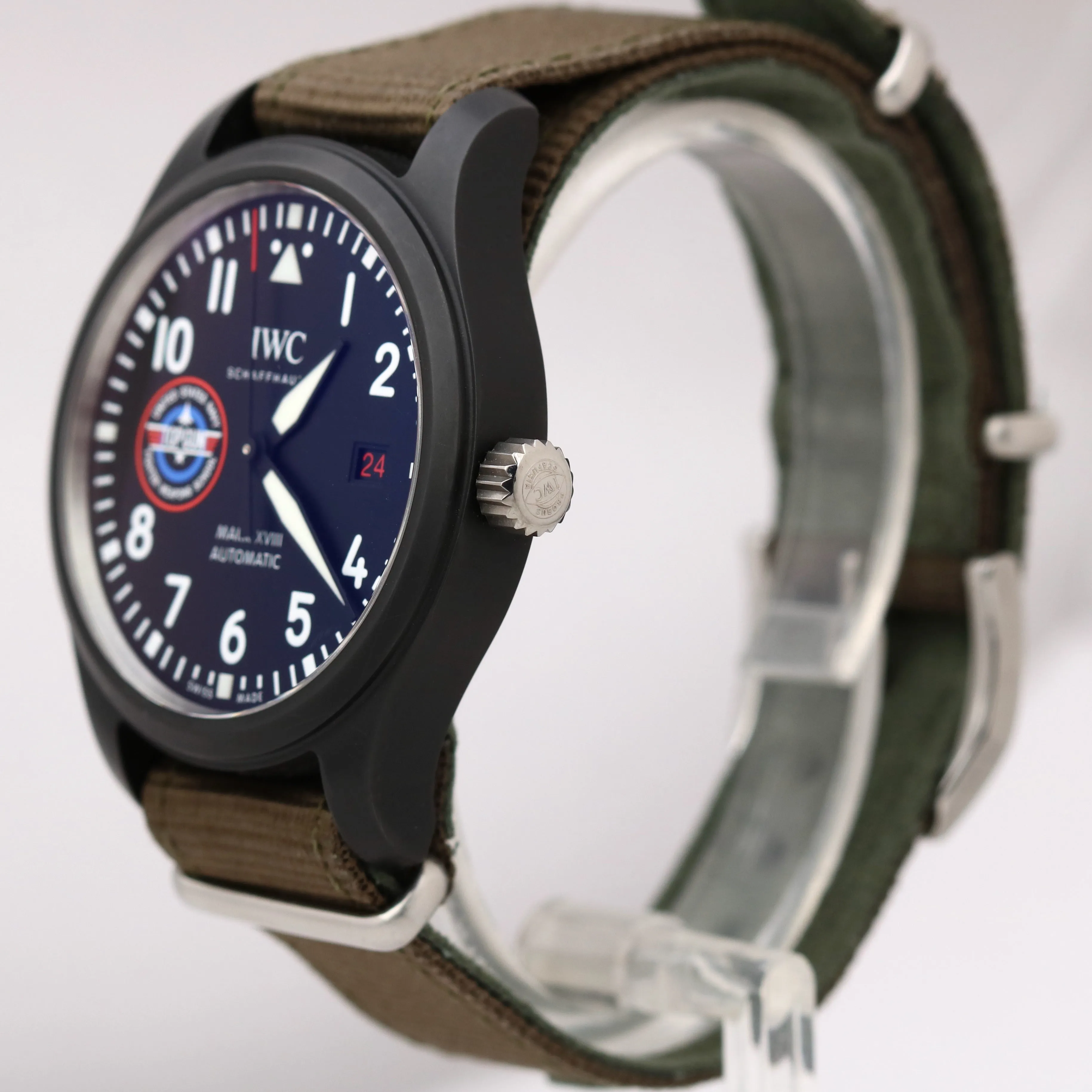 2022 IWC Pilot Mark XVIII TOP GUN SFTI Black Ceramic PAPERS 41mm IW324712 B P