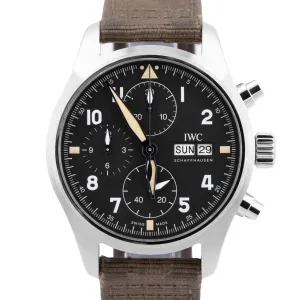 2022 IWC Pilots Watch Chronograph Spitfire Steel 41mm Black Watch IW387901 B P