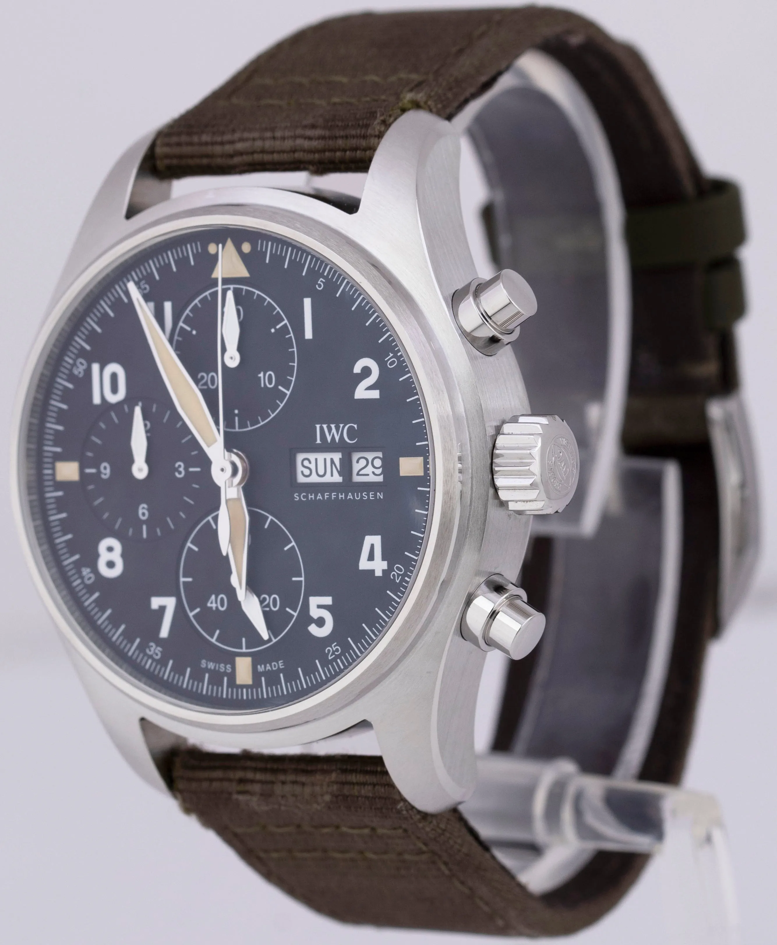 2022 IWC Pilots Watch Chronograph Spitfire Steel 41mm Black Watch IW387901 B P