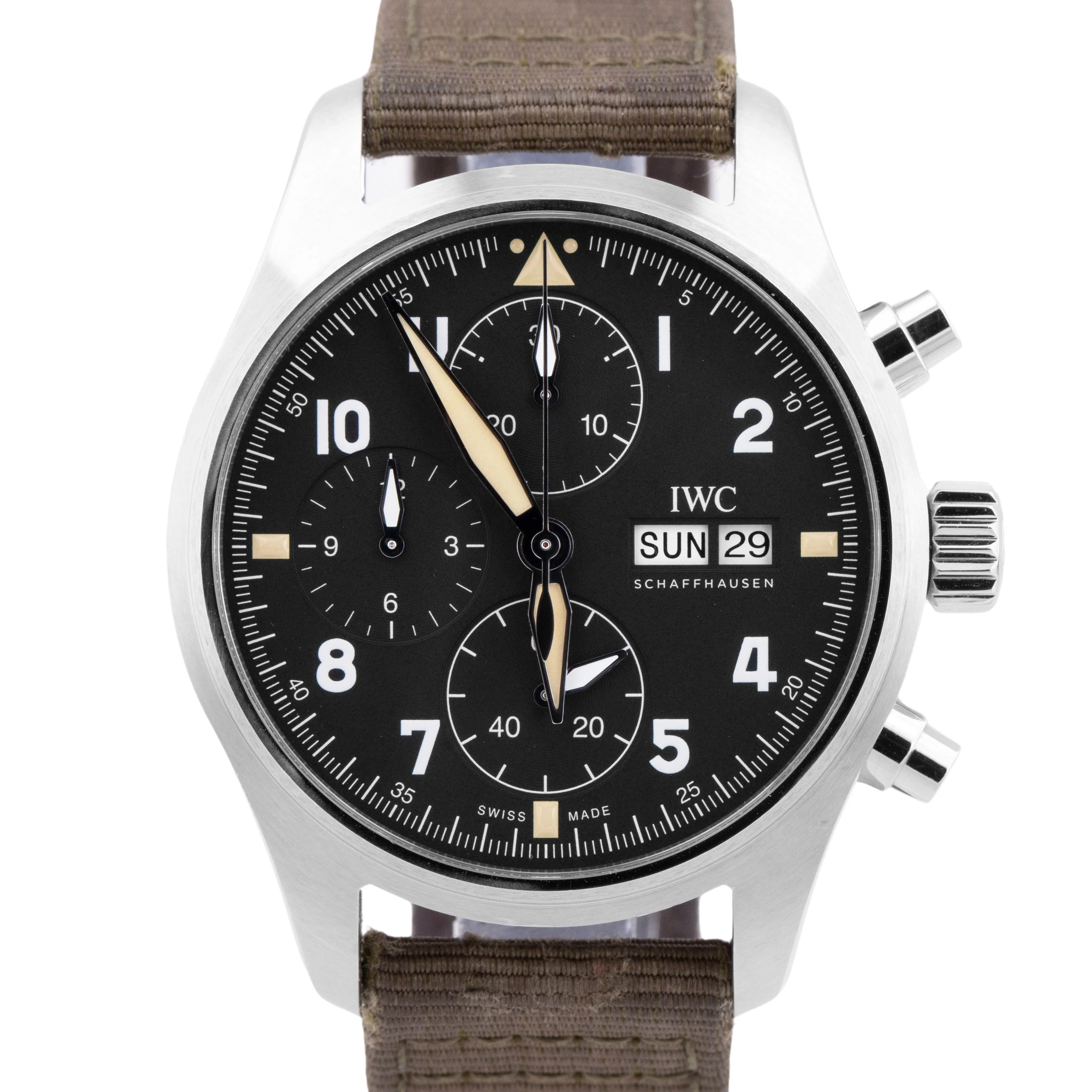 2022 IWC Pilots Watch Chronograph Spitfire Steel 41mm Black Watch IW387901 B P