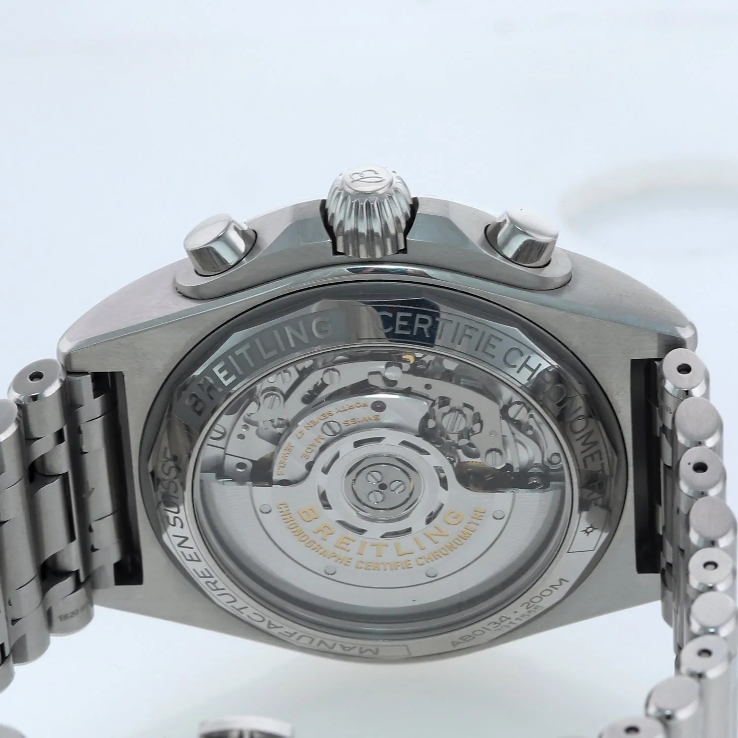 2022 PAPERS Breitling Chronomat Silver Black B01 42mm AB0134 Steel Date Watch