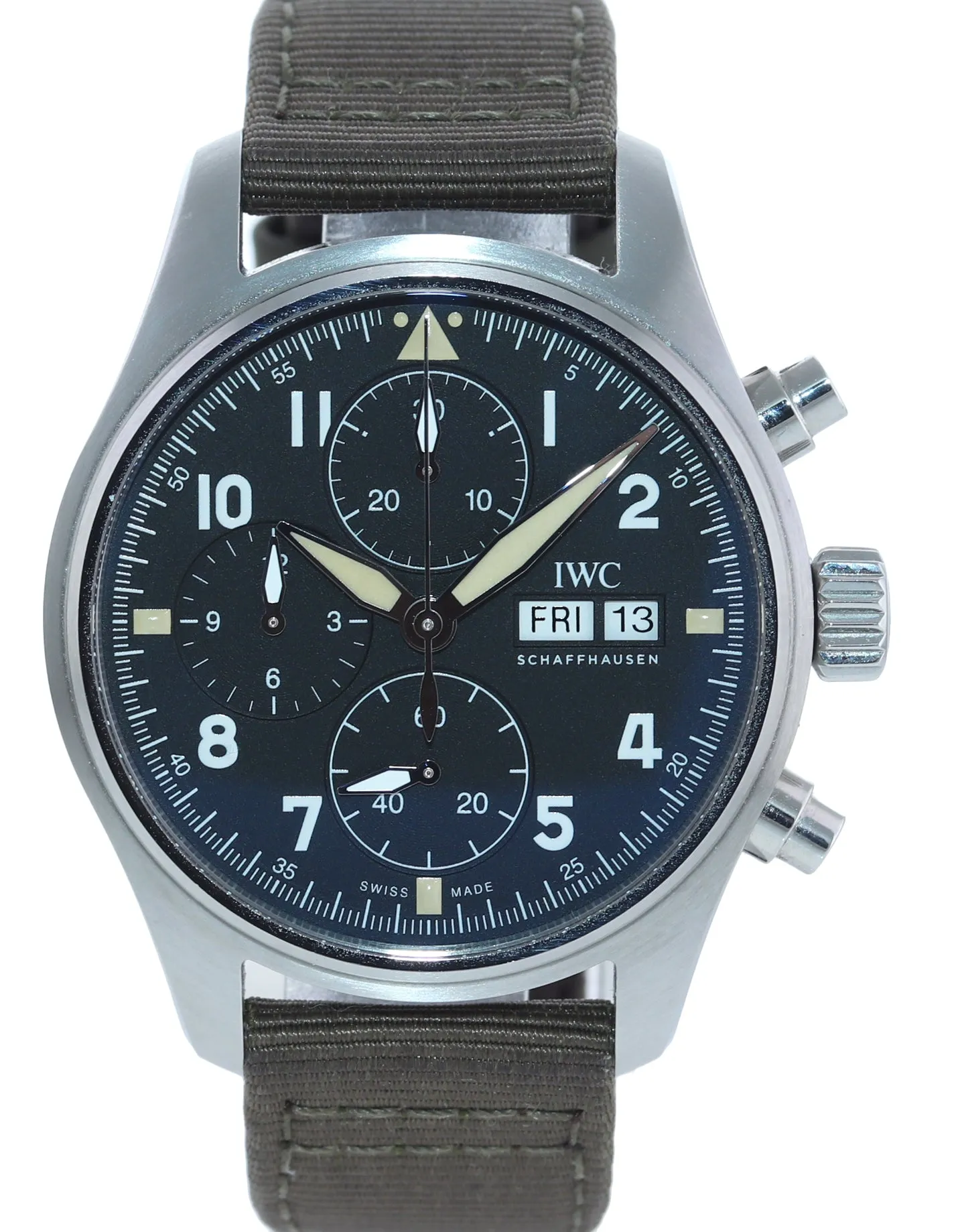 2022 PAPERS IWC Pilot Spitfire Chronograph Automatic 41mm Steel Watch IW387901