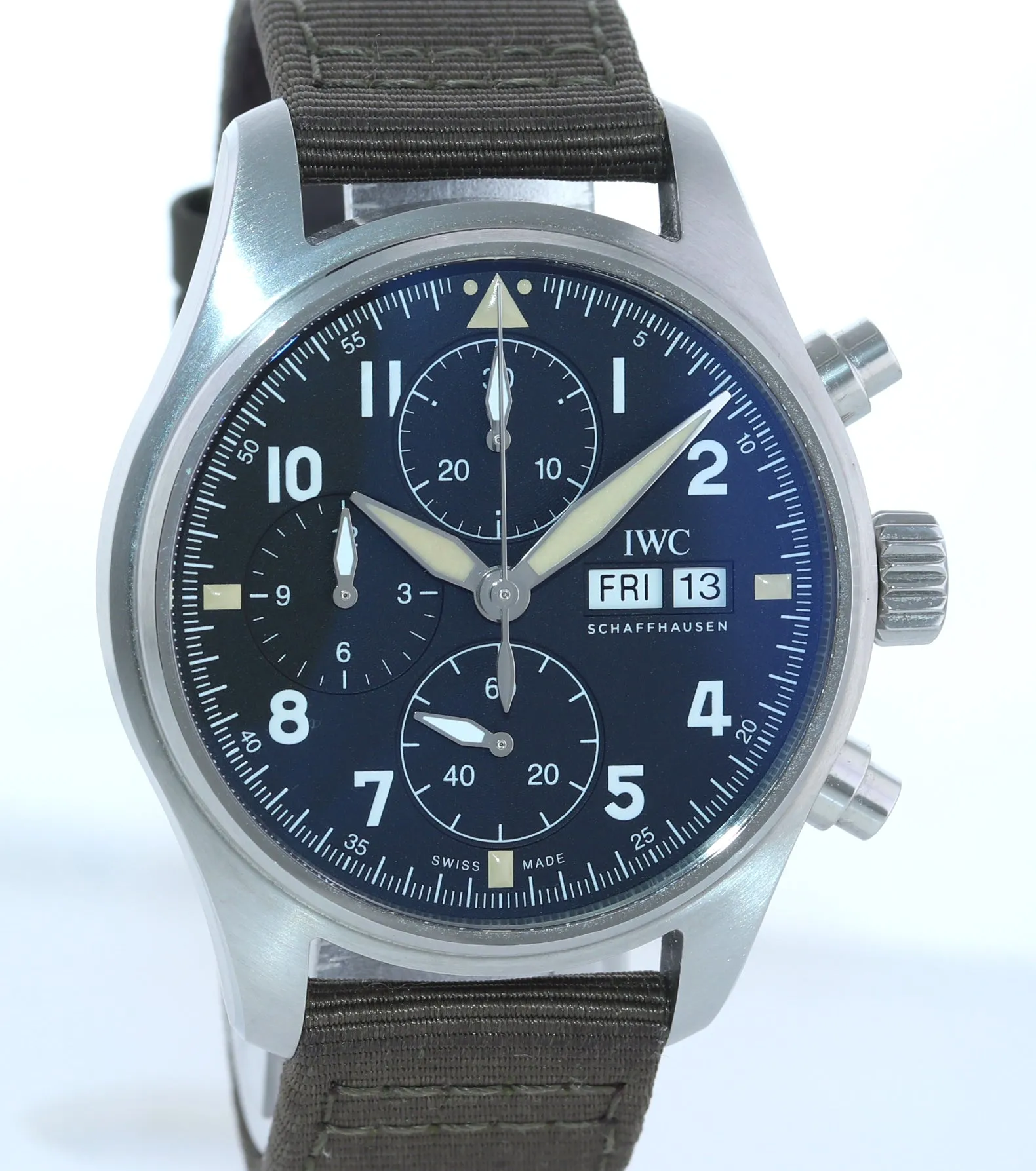 2022 PAPERS IWC Pilot Spitfire Chronograph Automatic 41mm Steel Watch IW387901