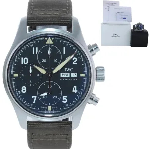 2022 PAPERS IWC Pilot Spitfire Chronograph Automatic 41mm Steel Watch IW387901