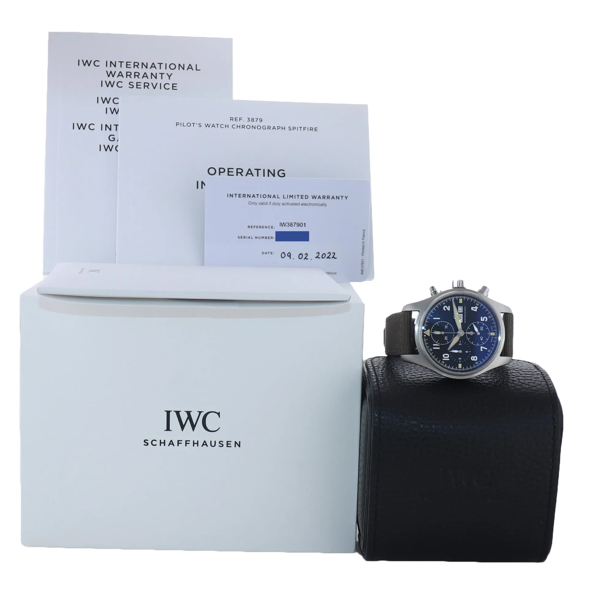 2022 PAPERS IWC Pilot Spitfire Chronograph Automatic 41mm Steel Watch IW387901