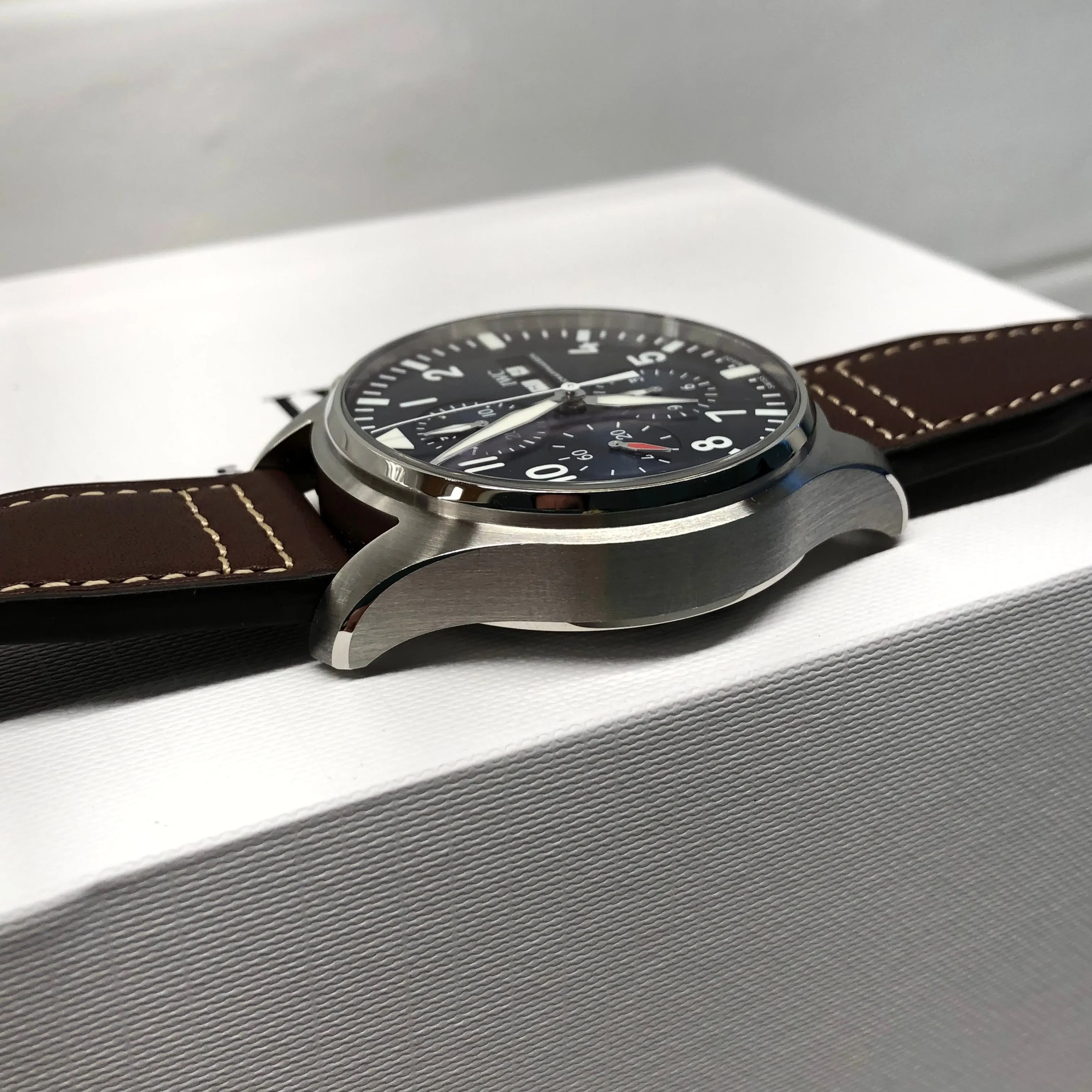 2023 IWC Pilot IW377714 Le Petit Prince Automatic Chronograph Day Date 43mm Blue Wristwatch with Box and Papers