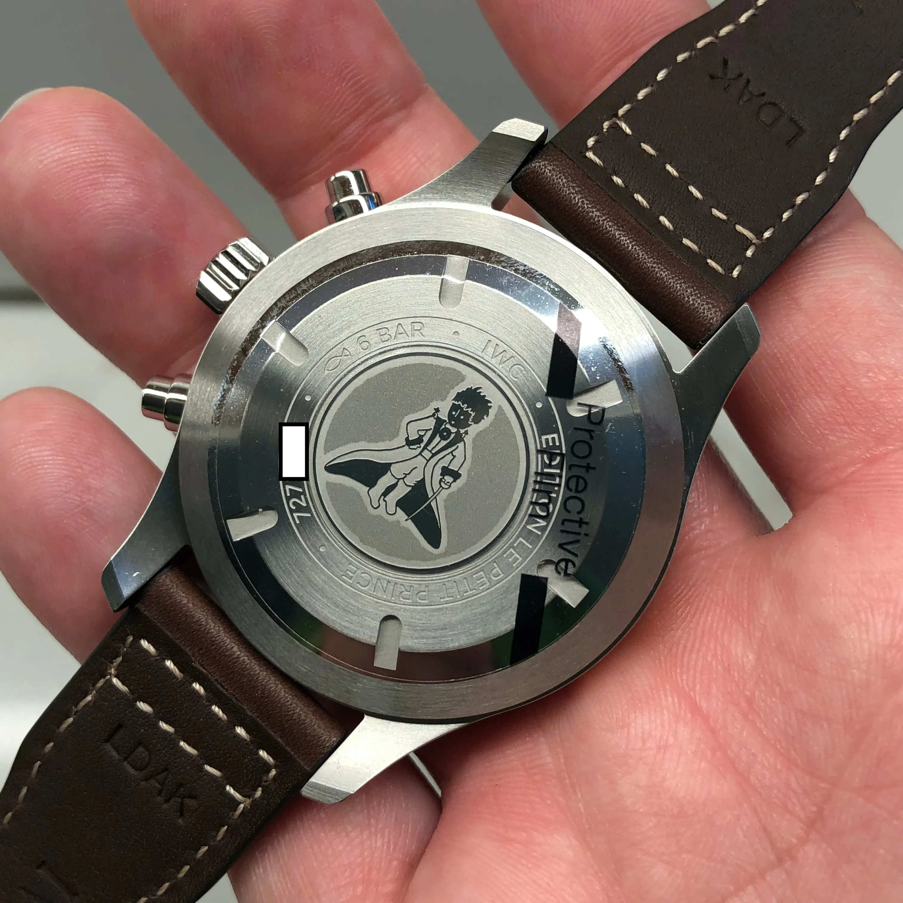 2023 IWC Pilot IW377714 Le Petit Prince Automatic Chronograph Day Date 43mm Blue Wristwatch with Box and Papers