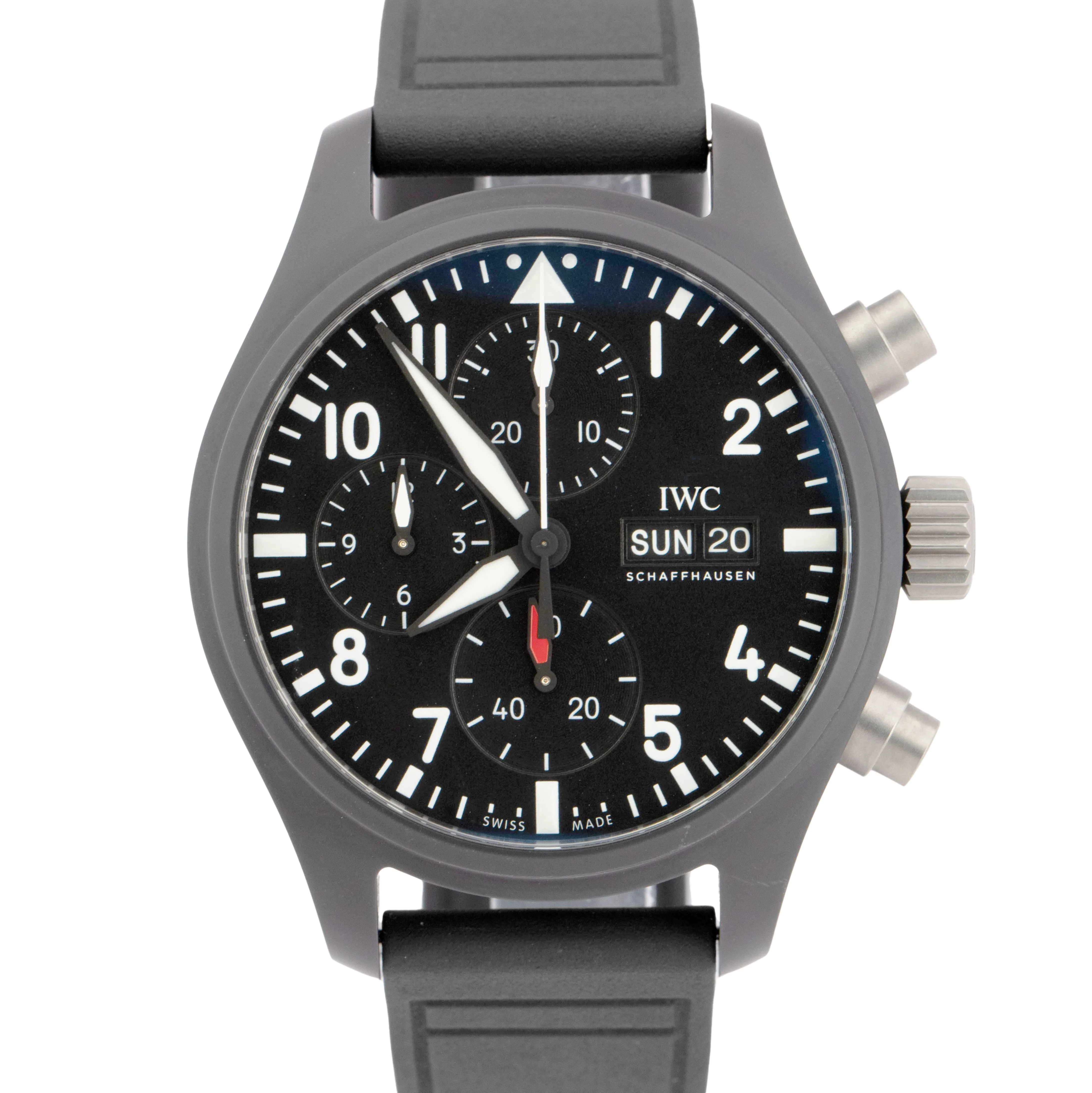 2024 PAPERS IWC Pilots Watch Chronograph TOP GUN Black Ceramic 41mm IW389401 BOX