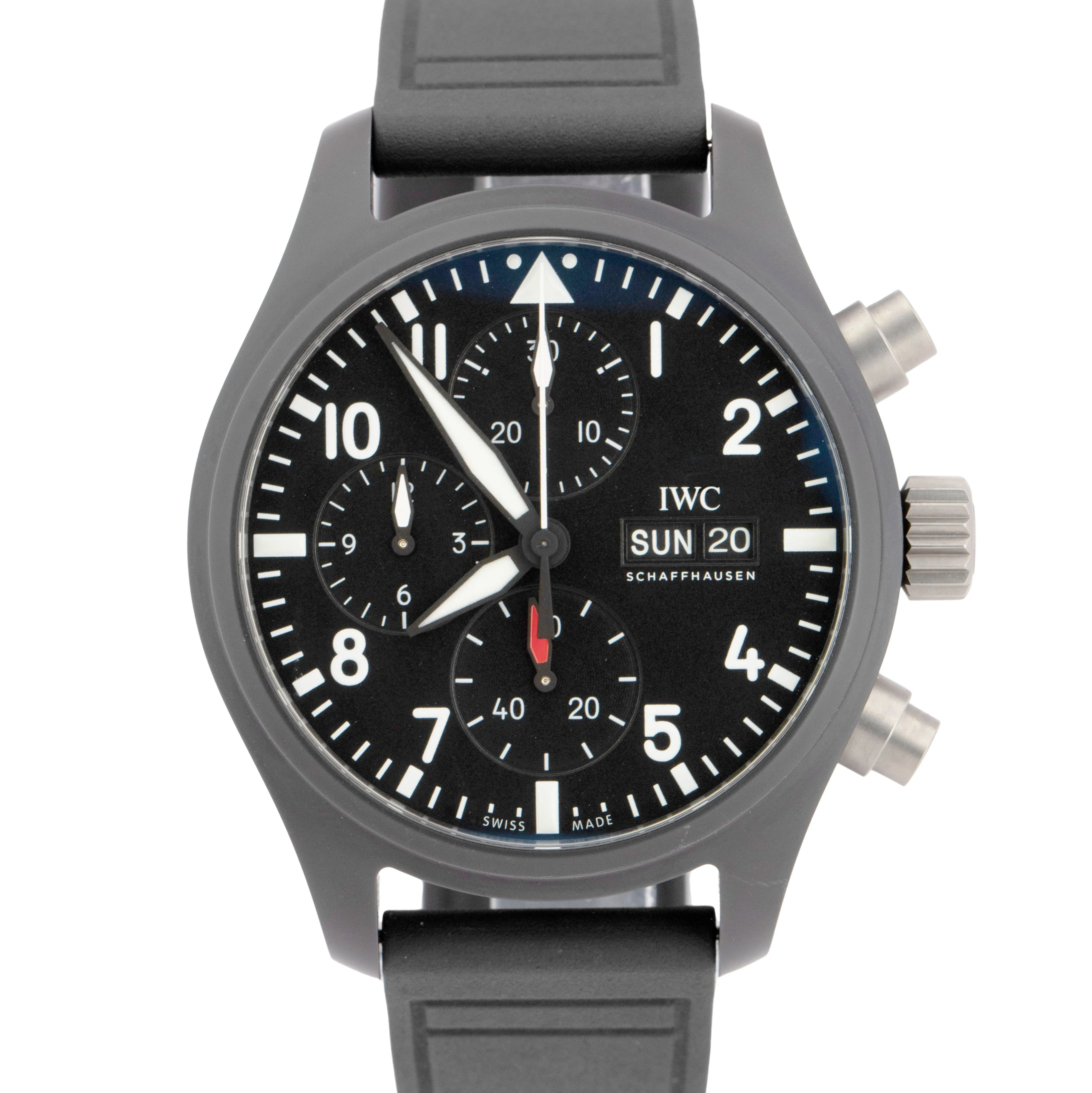 2024 PAPERS IWC Pilots Watch Chronograph TOP GUN Black Ceramic 41mm IW389401 BOX