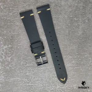 20mm Vintage Leather Strap in Black