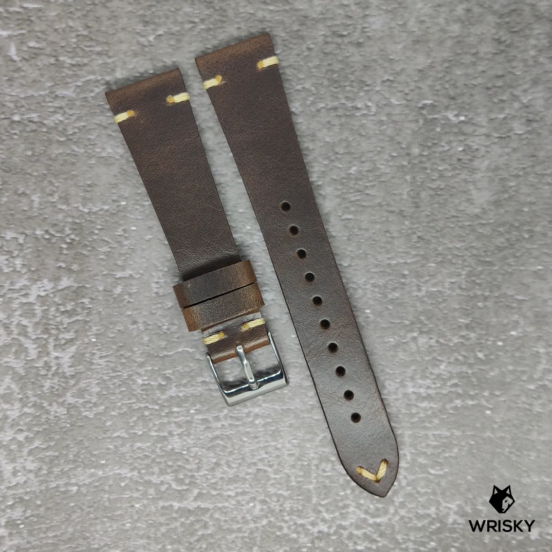 20mm Vintage Leather Strap in Brown