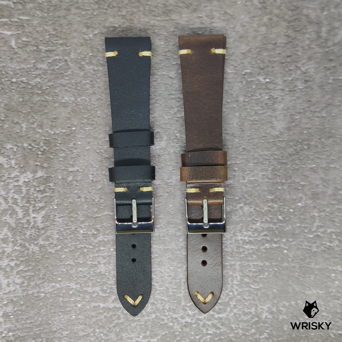 20mm Vintage Leather Strap in Brown