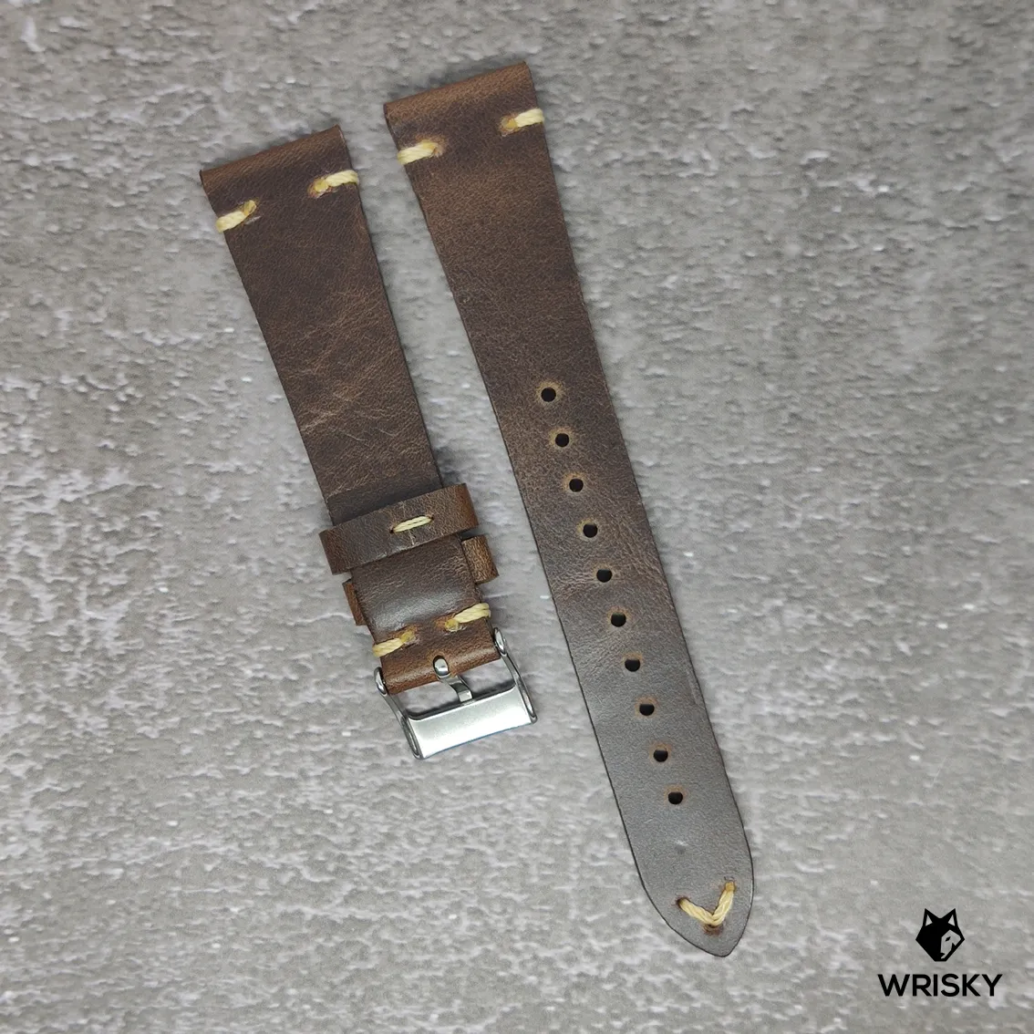 20mm Vintage Leather Strap in Brown