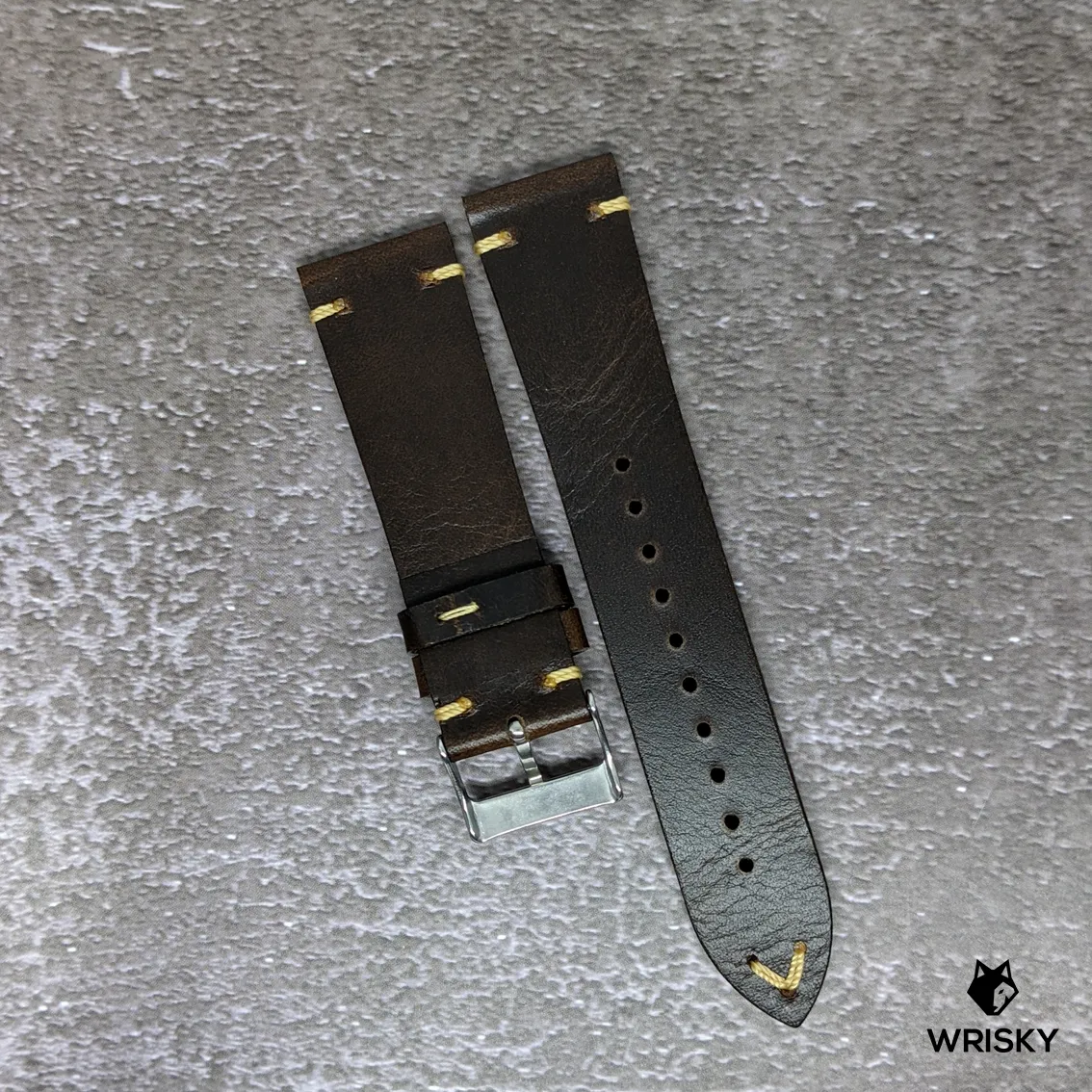 22mm Vintage Leather Strap in Brown