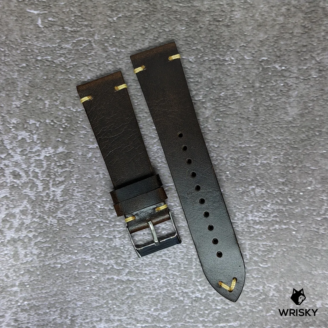 22mm Vintage Leather Strap in Brown