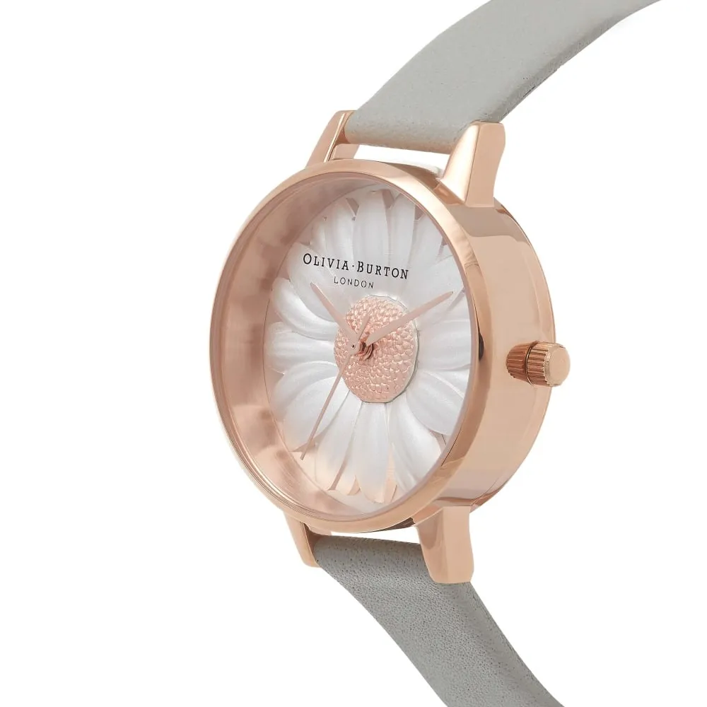 3D Daisy Midi Dial Grey and Rose Gold Watch