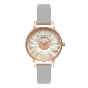 3D Daisy Midi Dial Grey and Rose Gold Watch