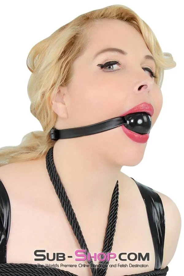 4482DL      Large Black Rubber Ballgag on Black Strap
