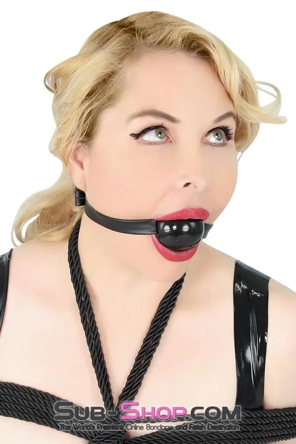 4482DL      Large Black Rubber Ballgag on Black Strap