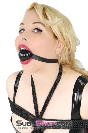 4482DL      Large Black Rubber Ballgag on Black Strap