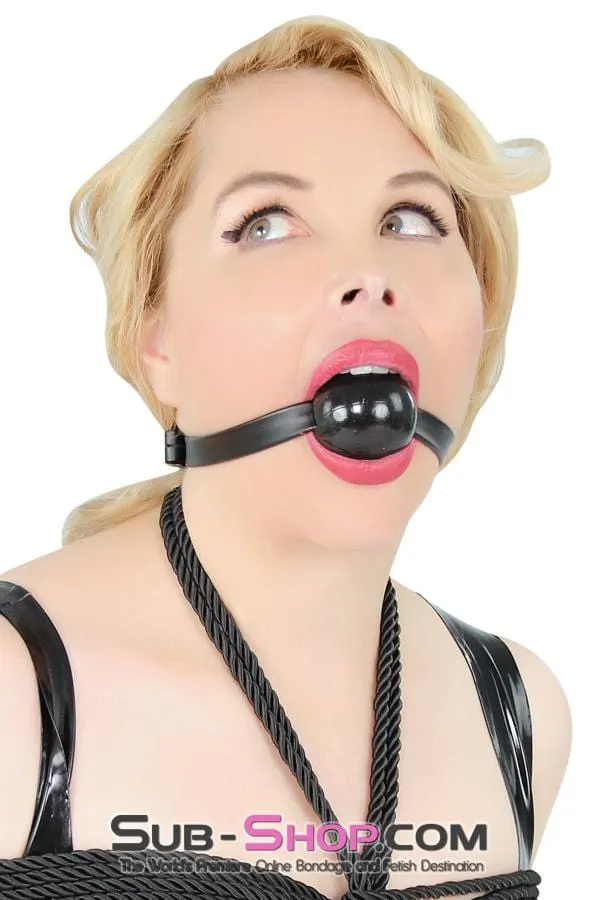 4482DL      Large Black Rubber Ballgag on Black Strap