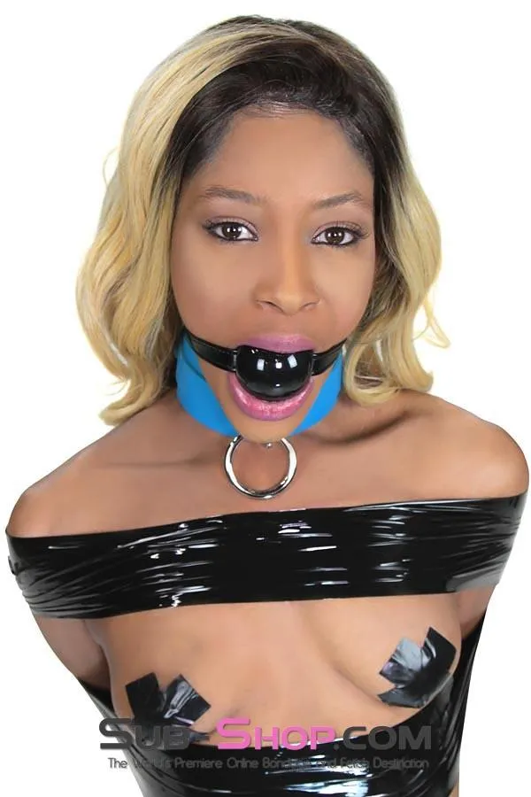 4482DL      Large Black Rubber Ballgag on Black Strap