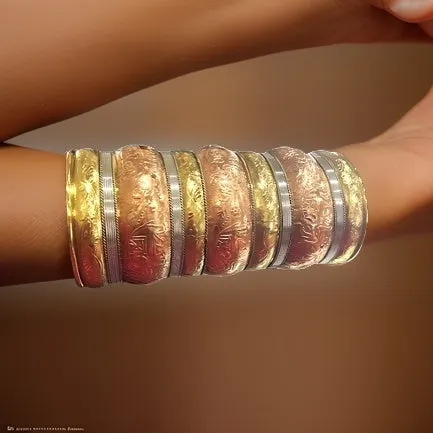 6'African Brass Cuff Bracelet