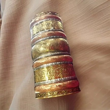 6'African Brass Cuff Bracelet
