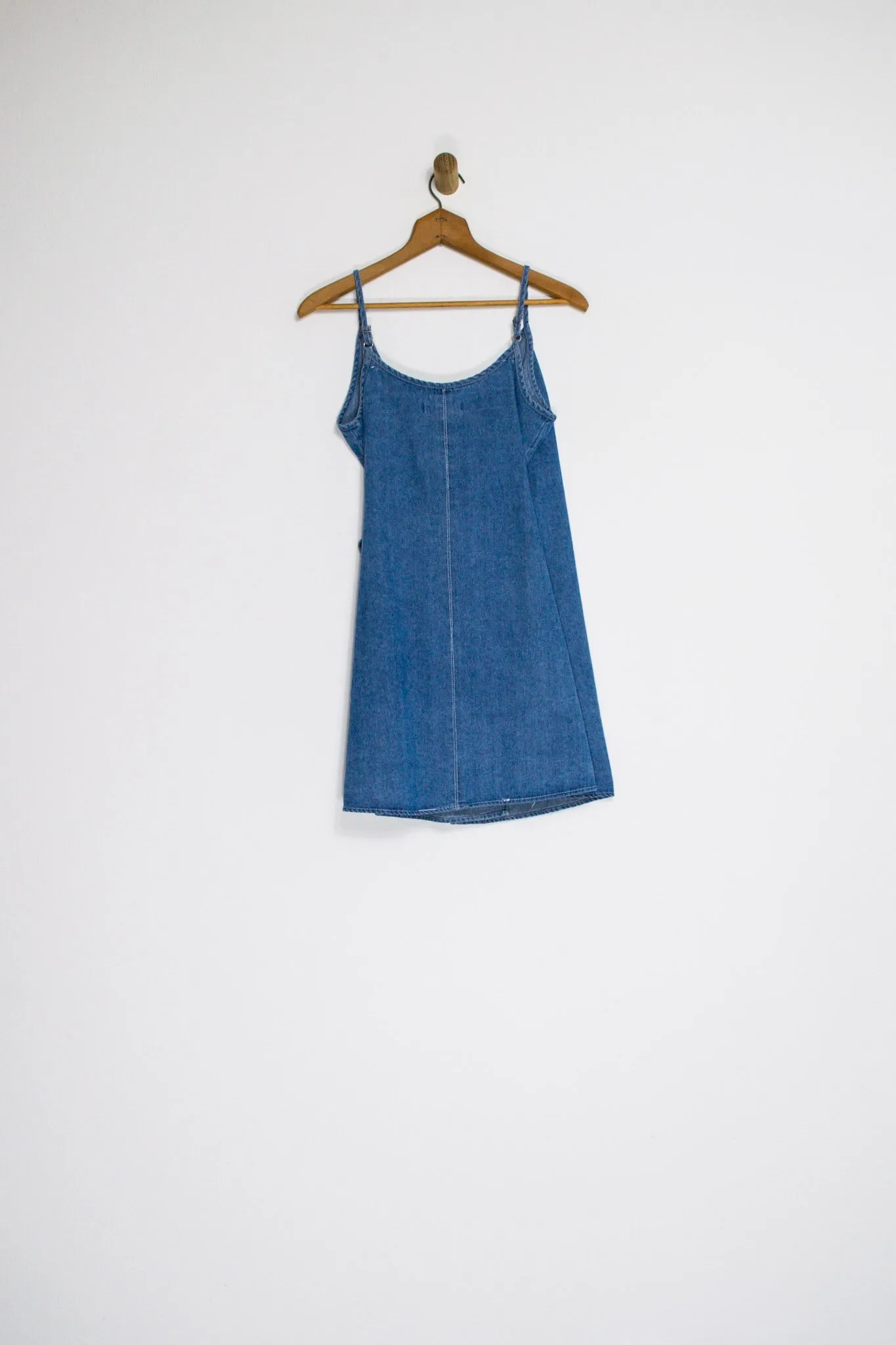 90’s DENIM MINI WRAP DRESS / SMALL