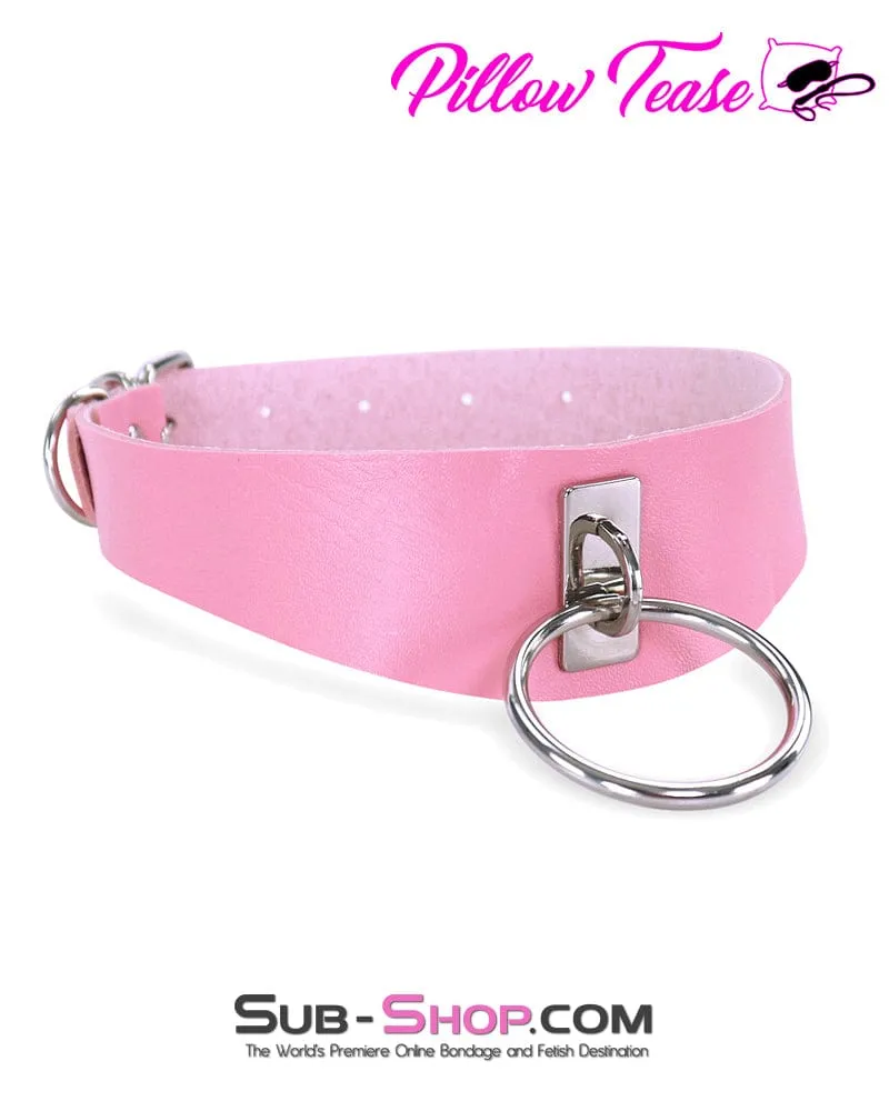 9723DL      Princess Pink Chevron Thin Bondage Fashion Collar