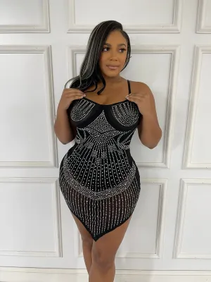 AD2788P - RHINESTONE SPAGHETTI STRAP DRESS