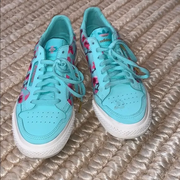 Adidas print turquoise leather fashion sneaker 5