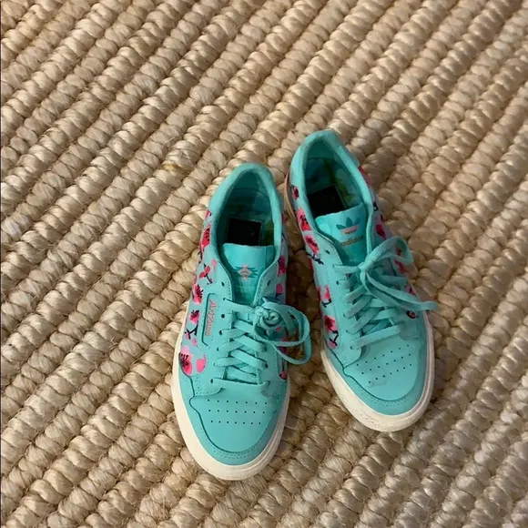 Adidas print turquoise leather fashion sneaker 5