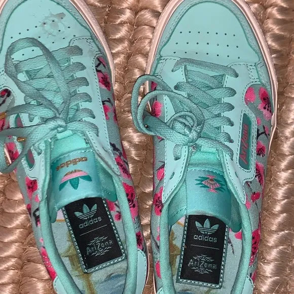 Adidas print turquoise leather fashion sneaker 5