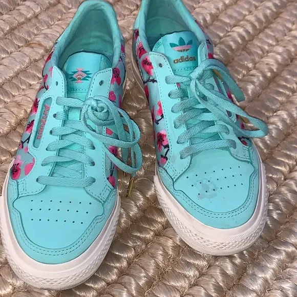 Adidas print turquoise leather fashion sneaker 5