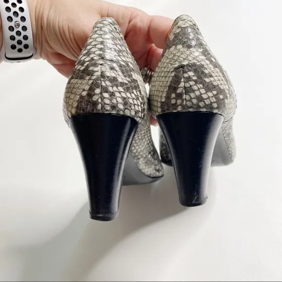 AGL Oliver Snake Embossed Leather Pumps 40.5