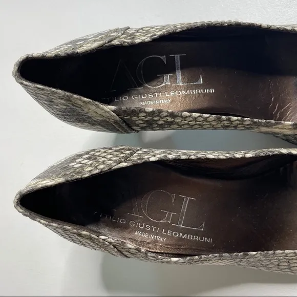 AGL Oliver Snake Embossed Leather Pumps 40.5